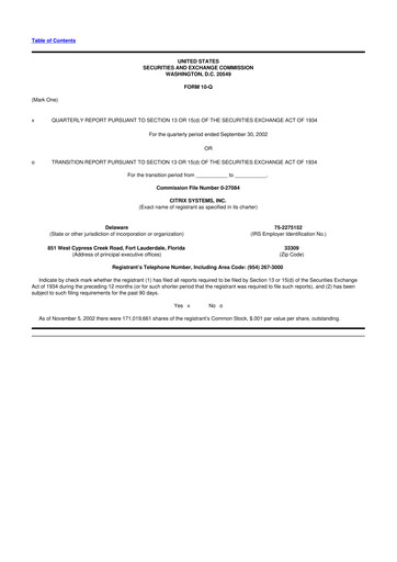 Thumbnail Citrix Systems 10-Q Quarterly Report FY 