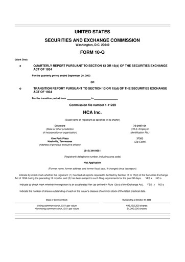 Thumbnail HCA Healthcare 10-Q Quarterly Report FY 
