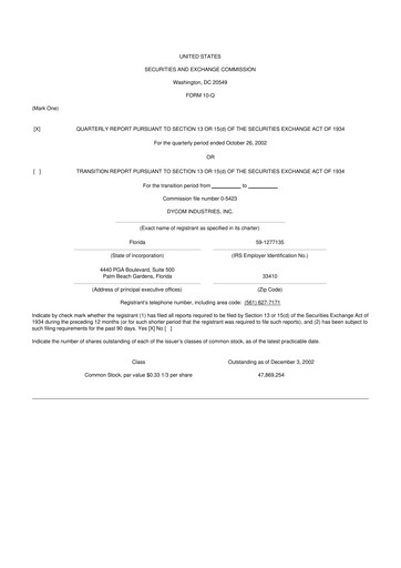 Thumbnail Dycom Industries 10-Q Quarterly Report FY 