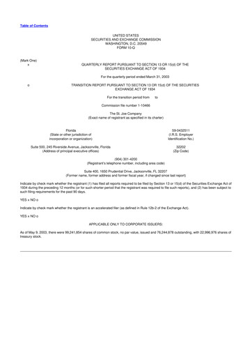 Vorschaubild St. Joe Company
 10-Q Quartalsbericht  