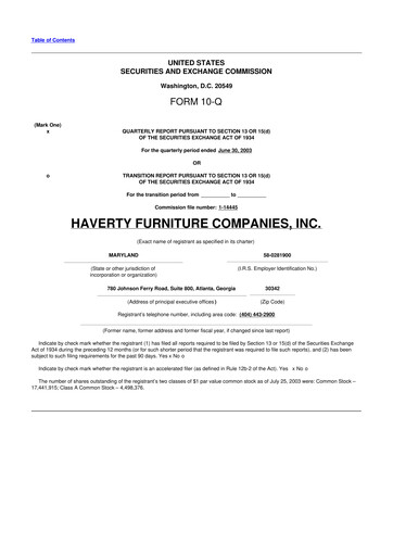 Thumbnail Havertys 10-Q Quarterly Report FY 