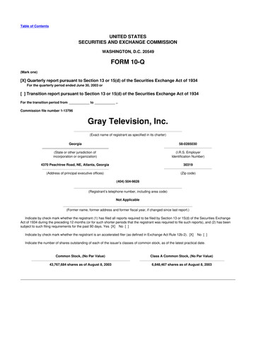 Thumbnail Gray Media
 10-Q Quarterly Report FY 