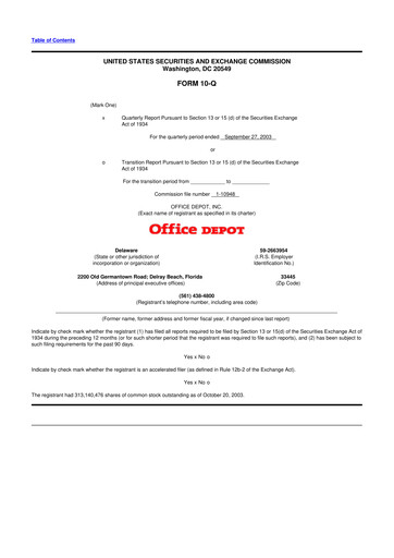 Thumbnail The ODP Corporation
 10-Q Quarterly Report FY 