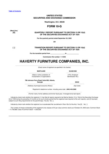 Thumbnail Havertys 10-Q Quarterly Report FY 