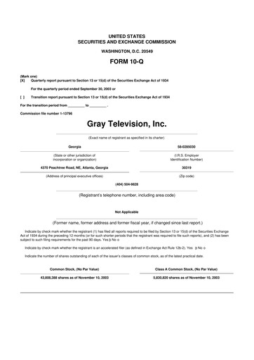 Thumbnail Gray Media
 10-Q Quarterly Report FY 