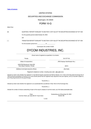 Thumbnail Dycom Industries 10-Q Quarterly Report FY 