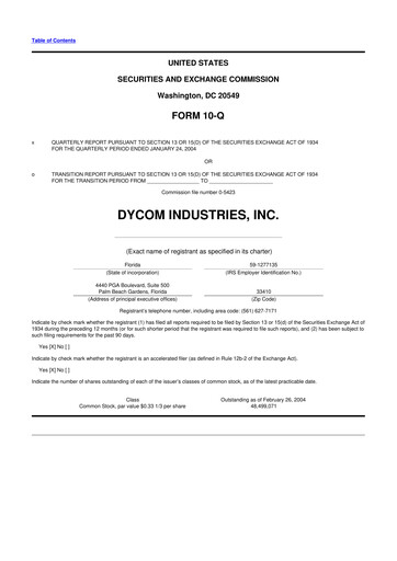 Thumbnail Dycom Industries 10-Q Quarterly Report FY 