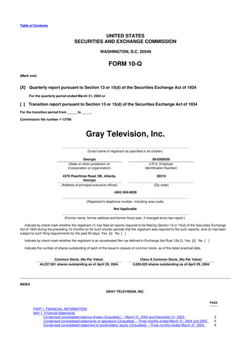 Thumbnail Gray Media
 10-Q Quarterly Report FY 