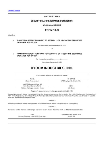 Thumbnail Dycom Industries 10-Q Quarterly Report FY 