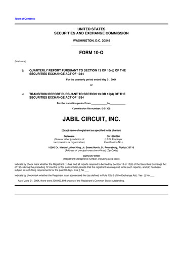 Thumbnail Jabil 10-Q Quarterly Report FY 