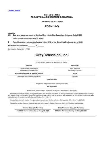 Thumbnail Gray Media
 10-Q Quarterly Report FY 