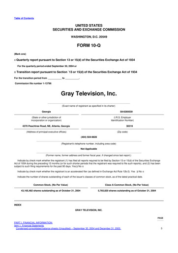 Thumbnail Gray Media
 10-Q Quarterly Report FY 