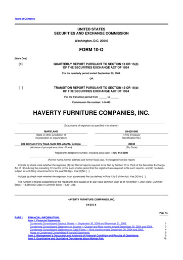 Thumbnail Havertys 10-Q Quarterly Report FY 