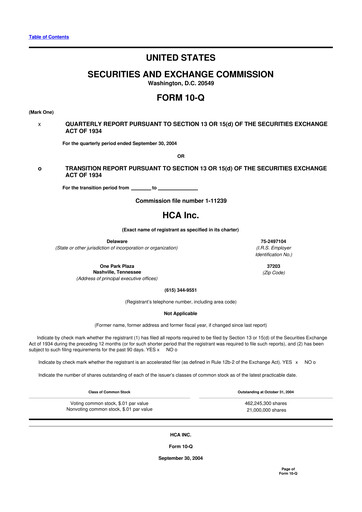 Thumbnail HCA Healthcare 10-Q Quarterly Report FY 
