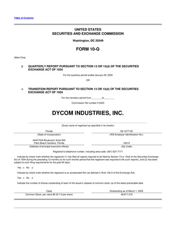 Thumbnail Dycom Industries 10-Q Quarterly Report FY 