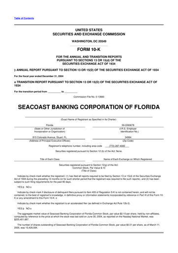 Thumbnail Seacoast Banking 10-K Annual Report 