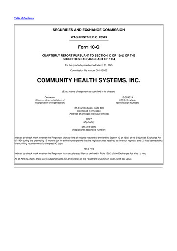 Miniature Community Health Systems
 10-Q Rapport trimestriel  