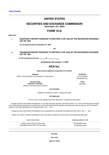 Thumbnail HCA Healthcare 10-Q Quarterly Report FY 