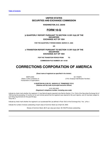 Thumbnail CoreCivic 10-Q Quarterly Report FY 