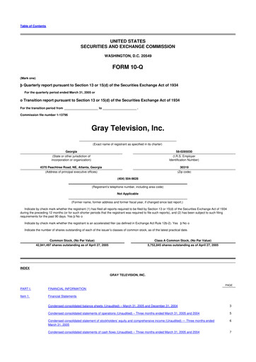 Thumbnail Gray Media
 10-Q Quarterly Report FY 
