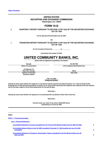 Thumbnail United Community Bank 10-Q Quarterly Report FY 