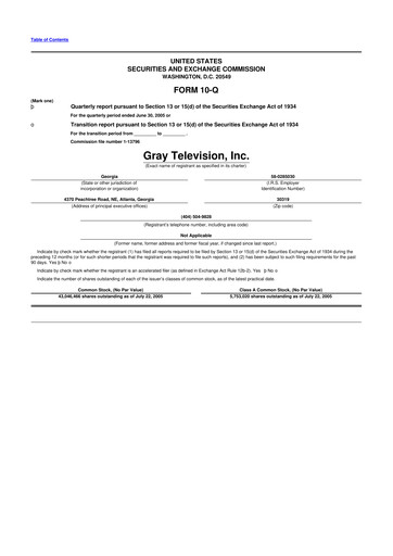 Thumbnail Gray Media
 10-Q Quarterly Report FY 