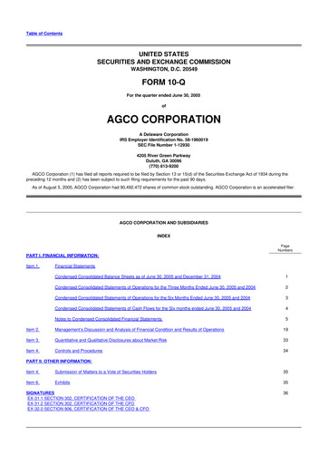 Thumbnail AGCO 10-Q Quarterly Report FY 