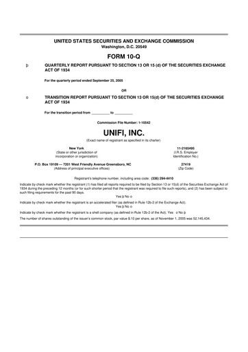 Thumbnail Unifi 10-Q Quarterly Report FY 