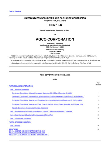 Thumbnail AGCO 10-Q Quarterly Report FY 