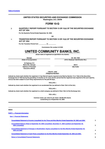 Thumbnail United Community Bank 10-Q Quarterly Report FY 