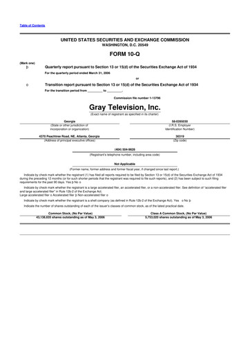 Thumbnail Gray Media
 10-Q Quarterly Report FY 