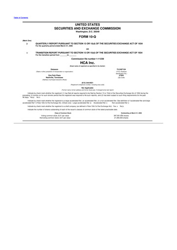 Thumbnail HCA Healthcare 10-Q Quarterly Report FY 