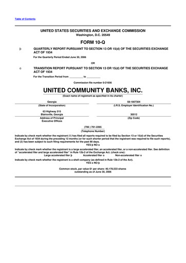 Thumbnail United Community Bank 10-Q Quarterly Report FY 