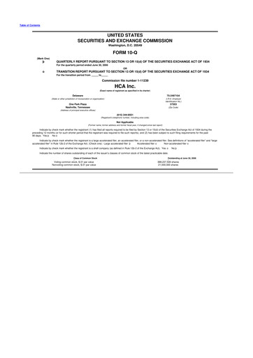 Thumbnail HCA Healthcare 10-Q Quarterly Report FY 