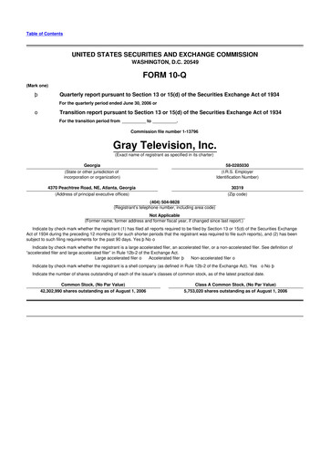 Thumbnail Gray Media
 10-Q Quarterly Report FY 
