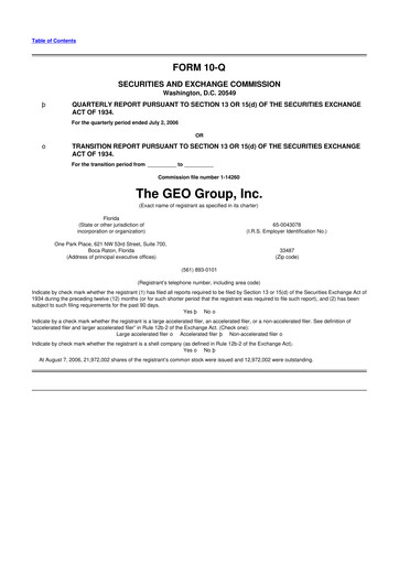 Thumbnail Geo Group 10-Q Quarterly Report FY 