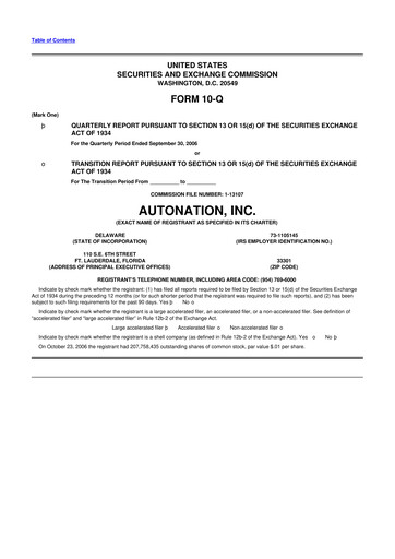 Thumbnail AutoNation 10-Q Quarterly Report FY 