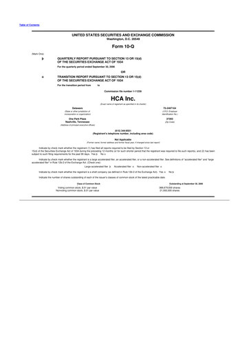 Thumbnail HCA Healthcare 10-Q Quarterly Report FY 