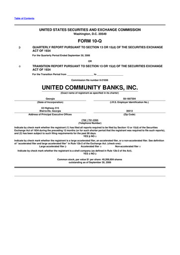 Thumbnail United Community Bank 10-Q Quarterly Report FY 