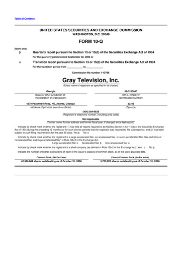 Thumbnail Gray Media
 10-Q Quarterly Report FY 