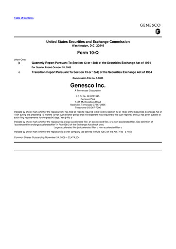 Thumbnail Genesco
 10-Q Quarterly Report FY 