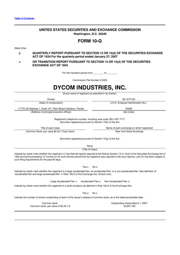 Thumbnail Dycom Industries 10-Q Quarterly Report FY 