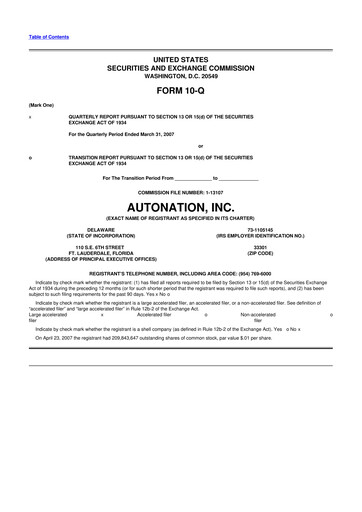 Thumbnail AutoNation 10-Q Quarterly Report FY 