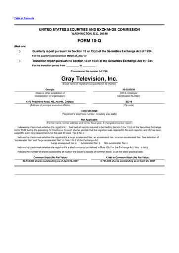 Thumbnail Gray Media
 10-Q Quarterly Report FY 