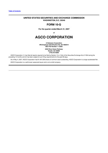 Thumbnail AGCO 10-Q Quarterly Report FY 