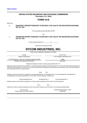 Thumbnail Dycom Industries 10-Q Quarterly Report FY 