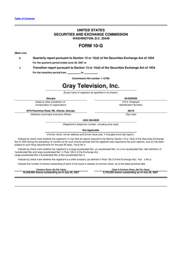 Thumbnail Gray Media
 10-Q Quarterly Report FY 