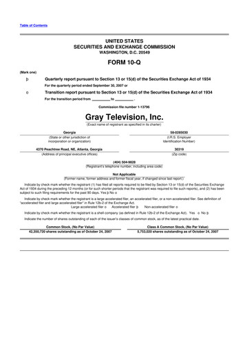 Thumbnail Gray Media
 10-Q Quarterly Report FY 