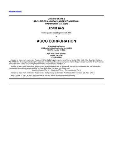 Thumbnail AGCO 10-Q Quarterly Report FY 