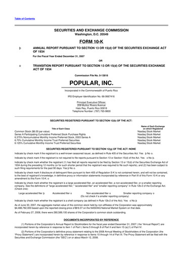 Thumbnail Popular, Inc. (Banco Popular de Puerto Rico) 10-K Annual Report 
